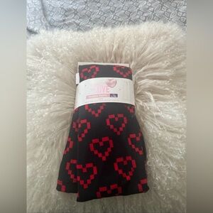 NEW-Season of love Black Pajama Pants with Red Heart Pattern.